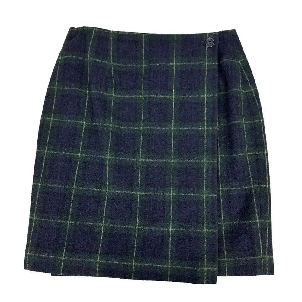 Brooks Brothers size 12 Wool Skirt Dark Blue Green